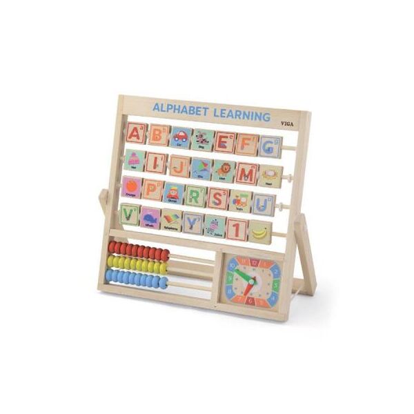 

Развивающая игрушка Viga Toys Алфавит и часы (50033)