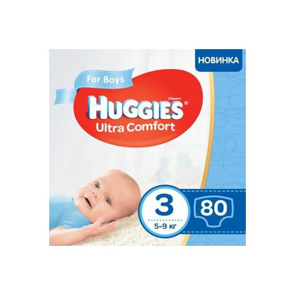 

Подгузник Huggies Ultra Comfort 3 Mega для мальчиков (5-9 кг) 80 шт (5029053543598)