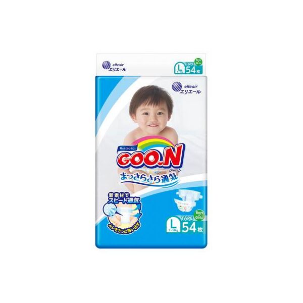 

Подгузник GOO.N для детей 9-14 кг размер L унисекс 54 шт. (843155)
