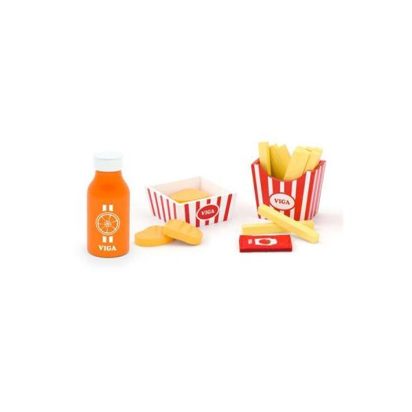 

Игровой набор Viga Toys кулинара Наггетсы, картошка фри и сок (51603)