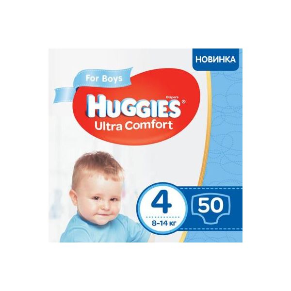 

Подгузник Huggies Ultra Comfort 4 Jumbo для мальчиков (8-14 кг) 50 шт (5029053565385)