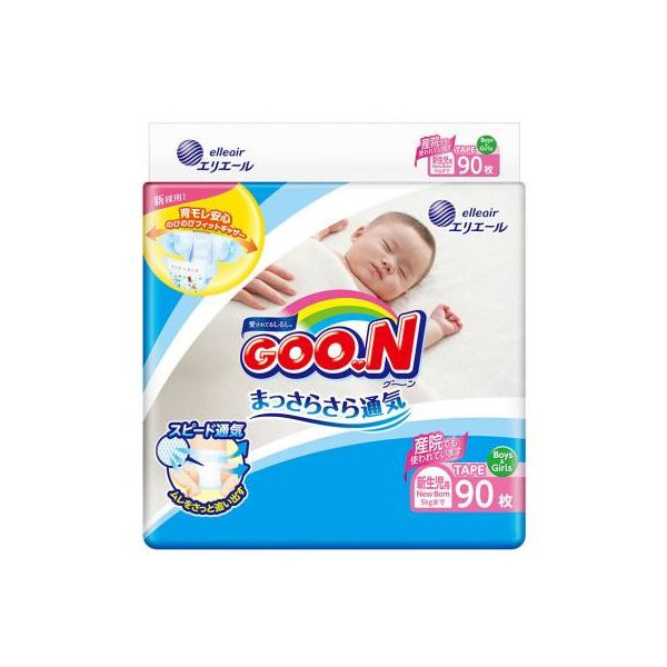

Подгузник GOO.N для новорожденных до 5 кг размер SS на липучках 90 шт (843152)