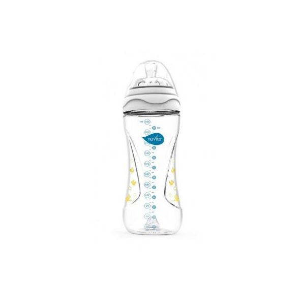 

Бутылочка для кормления Nuvita Mimic 330 мл 4м+ антиколиковая, белая (NV6050White)
