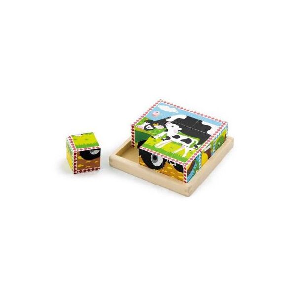 

Развивающая игрушка Viga Toys Пазл-кубики Ферма (59789)