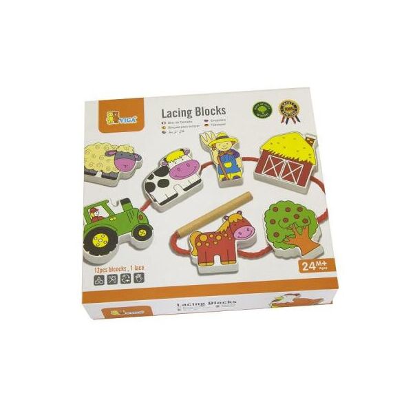 

Развивающая игрушка Viga Toys Шнуровка Ферма (59548)