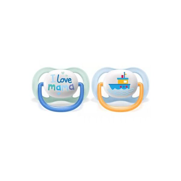 

Пустышка Philips AVENT Ultra Air I love... для мальчиков 0-6 мес (SCF080/01)