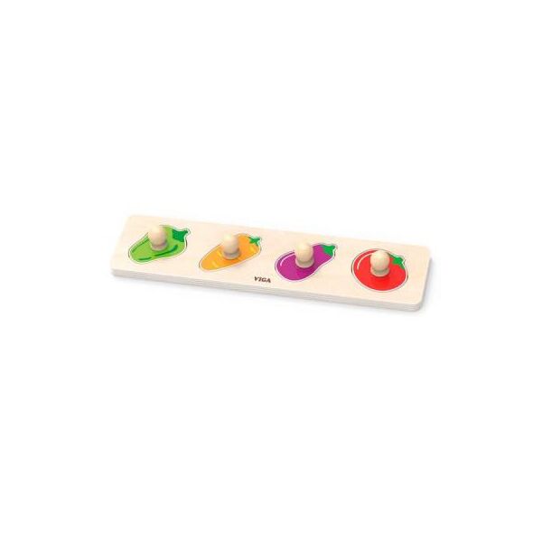

Развивающая игрушка Viga Toys Рамка-вкладыш с ручками Овощи (44532)