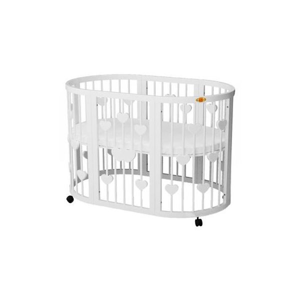 

Кроватка Ingvart SMART BED OVAL с сердечками белый (2349003)
