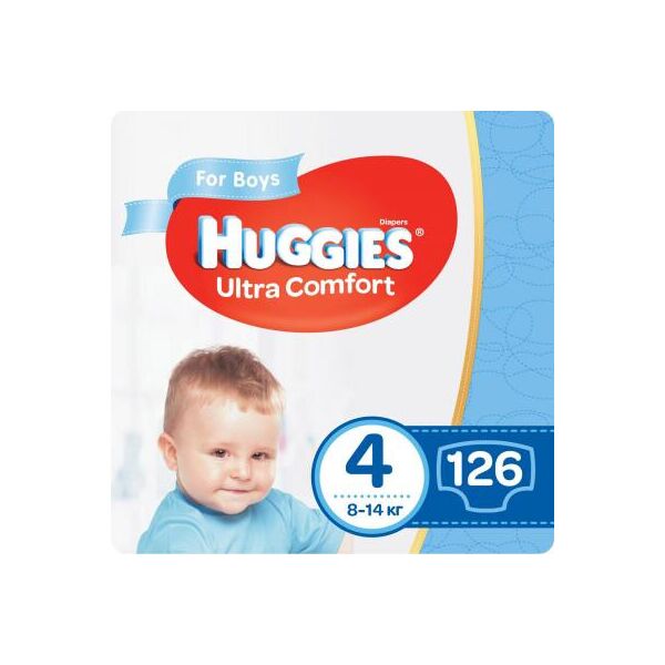 

Подгузник Huggies Ultra Comfort Box 4 для мальчиков (8-14 кг) 126 шт (5029053546889)