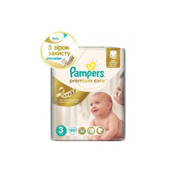 

Подгузник Pampers Premium Care Midi (4-9 кг), 80шт (4015400507499)