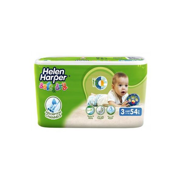 

Подгузник Helen Harper Soft&Dry Midi 4-9 кг 54 шт (5411416060116)