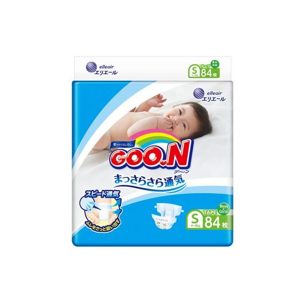 

Подгузник GOO.N для детей 4-8 кг размер S на липучках 84 шт. (843153)