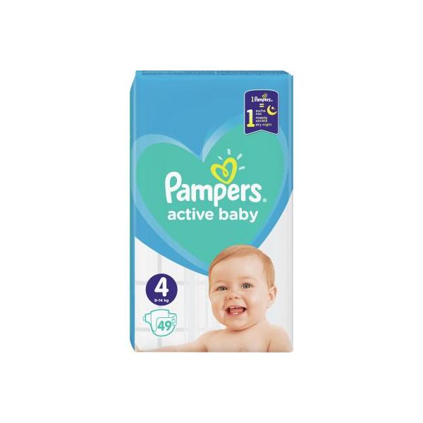 

Подгузник Pampers Active Baby Maxi Размер 4 (9-14 кг), 49 шт. (8001090949851)