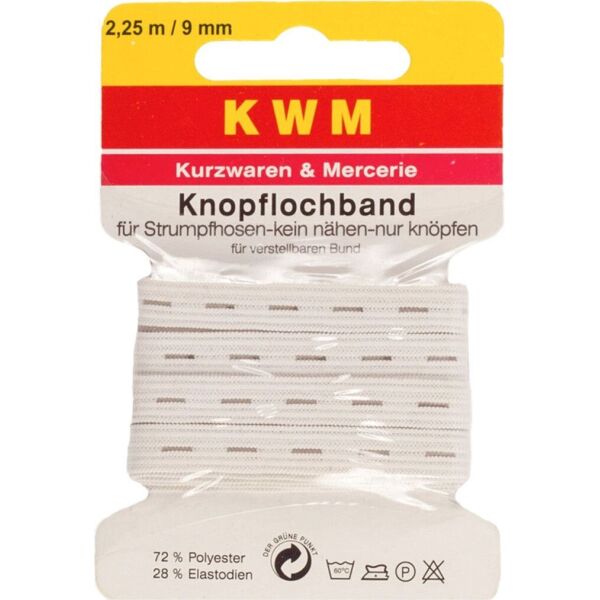 

Резинка 9 мм, 2,25 м KWM - белый K03-110104