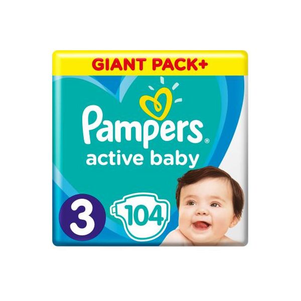 

Подгузник Pampers Active Baby Midi Размер 3 (6-10 кг), 104 шт. (8001090950215)