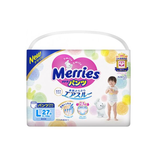 

Подгузник Merries трусики для детей размер L 9-14 кг 27 шт (584753)