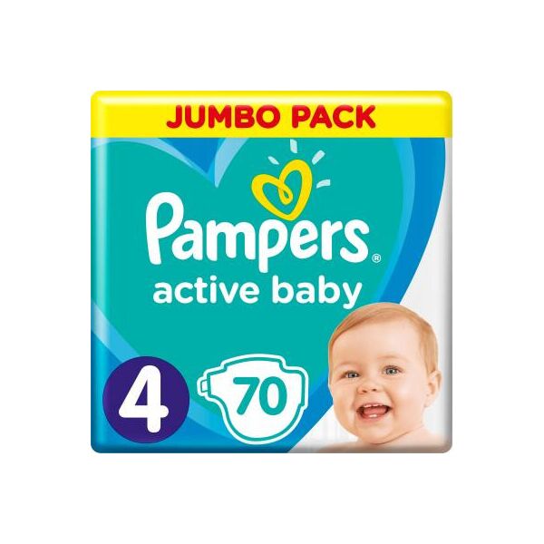 

Подгузник Pampers Active Baby Maxi Размер 4 (9-14 кг), 70 шт. (8001090948250)