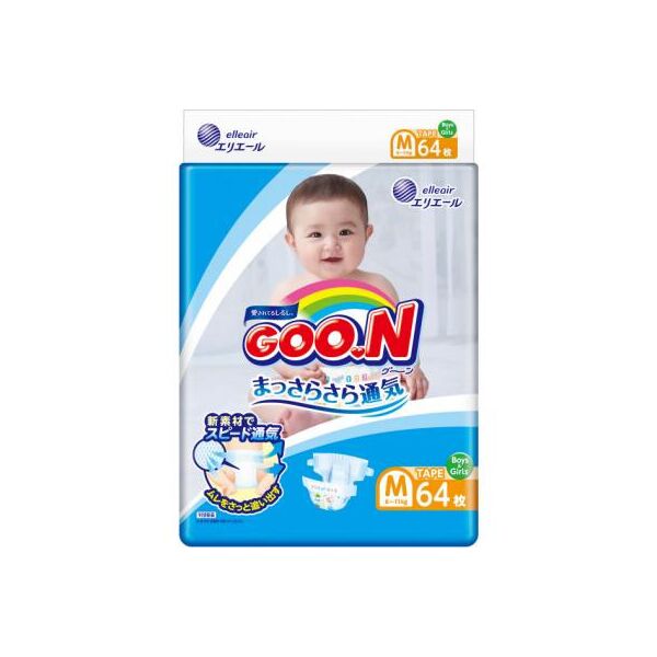 

Подгузник GOO.N М для детей 6 - 11 кг унисекс 64 шт (843154)