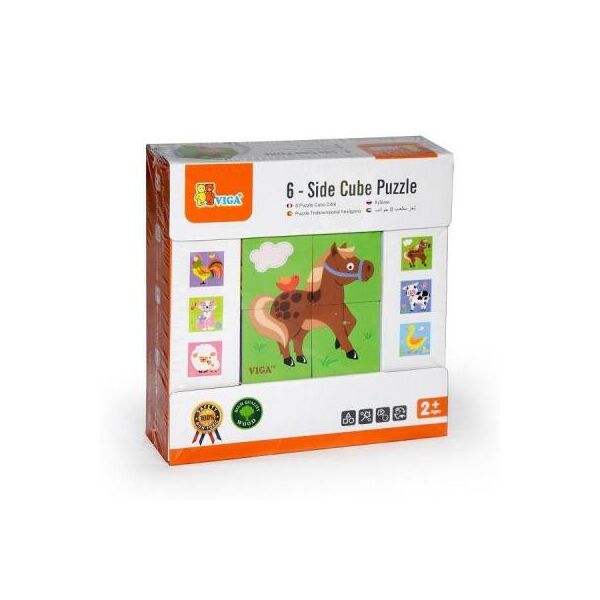 

Развивающая игрушка Viga Toys Пазл-кубики Ферма (50835)