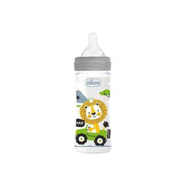

Бутылочка для кормления Chicco пластиковая Well-Being Physio Colors с силик. соской 2м+ 250 (28623.30)