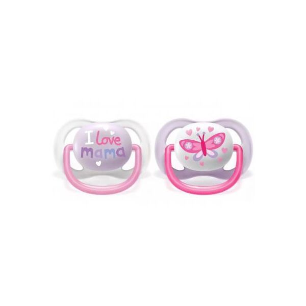 

Пустышка Philips AVENT Ultra Air I love... для девочек 0-6 мес. (SCF080/02)