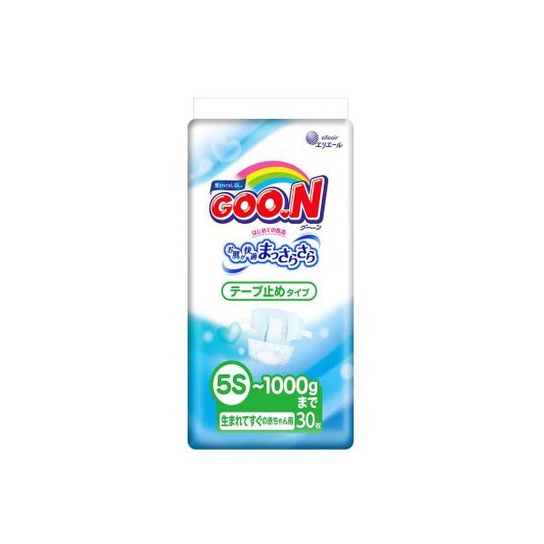 

Подгузник GOO.N для маловесных новорожденных плоские 5S до 1 кг 30 шт (753864)