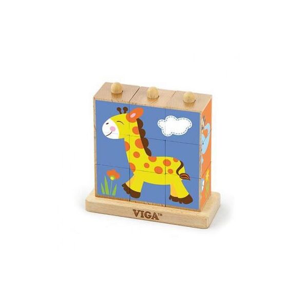 

Развивающая игрушка Viga Toys Пазл-кубики вертикальный Сафари (50834)