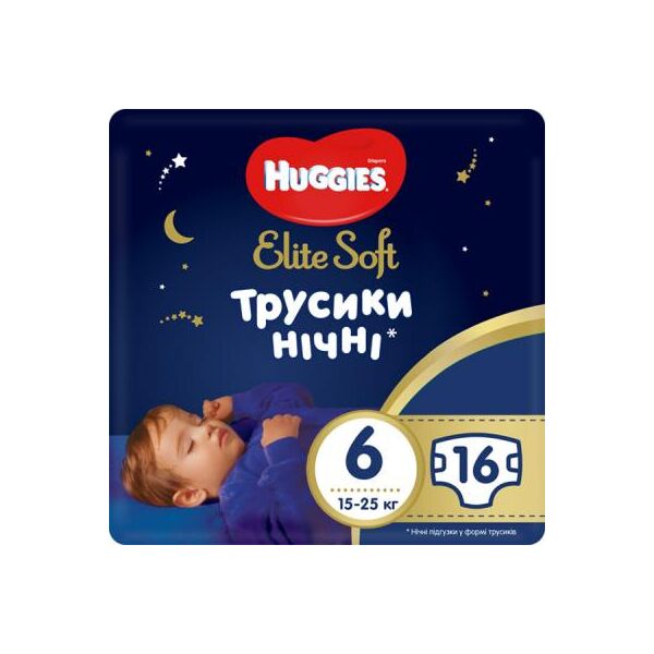 

Подгузник Huggies Elite Soft Overnites 6 (15-25 кг) 16 шт (5029053548180)