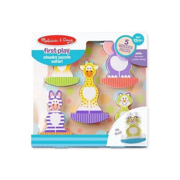 

Развивающая игрушка Melissa&Doug Формовой пазл-качалка Сафари (MD1886)