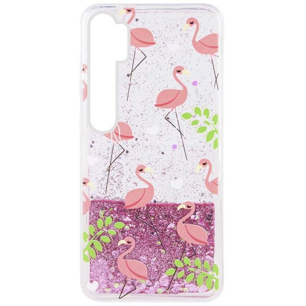 

TPU чехол с переливающимися блестками для Xiaomi Mi Note 10 / Note 10 Pro / Mi CC9 Pro Фламинго