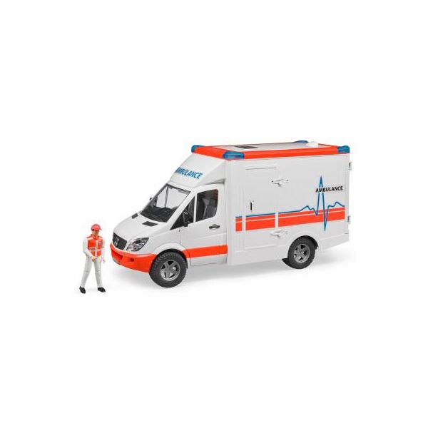 

Спецтехника Bruder МВ Sprinter скорая помощь + фигурка водителя, М1:16 (02536)