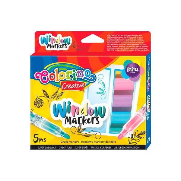 

Набор для творчества Colorino Фломастеры для рисования на стекле 5 цветов (39637PTR)