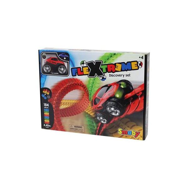 

Автотрек Smoby Флекстрим с машинкой со световыми эффектами 184 элемента 440 (180902)