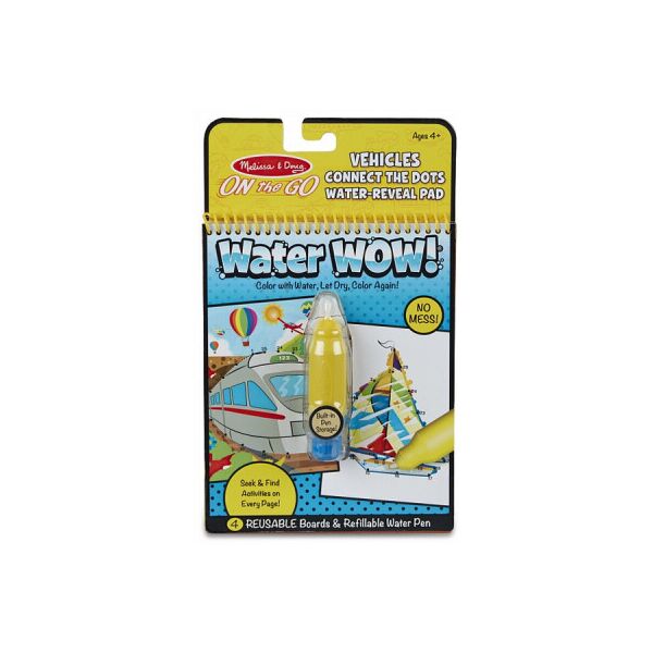 

Набор для творчества Melissa&Doug волшебная водная раскраска по точкам Транспортные средства (MD31951)