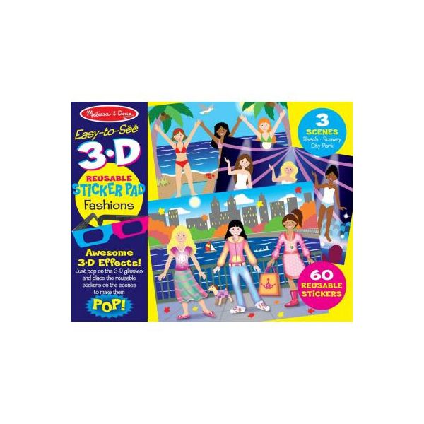 

Набор для творчества Melissa&Doug Многоразовые 3-D наклейки с очками Мода (MD9374)