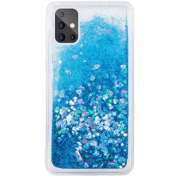 

TPU чехол Liquid hearts для Samsung Galaxy A51 Бирюзовый