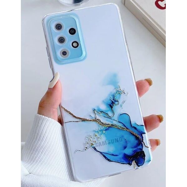 

Чехол на Samsung Galaxy A52 прозрачный противоударный Голубой