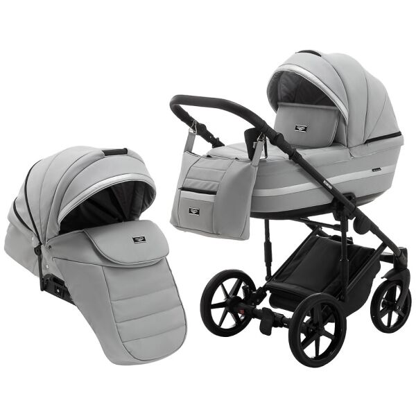 

Коляска 2 в 1 Adamex Rimini ECO кожа 100% RI-207 серый 625603