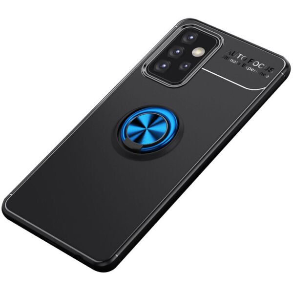 

TPU чехол Deen ColorRing под магнитный держатель (opp) для Samsung Galaxy A52 4G (Черный / Синий) (100075733)