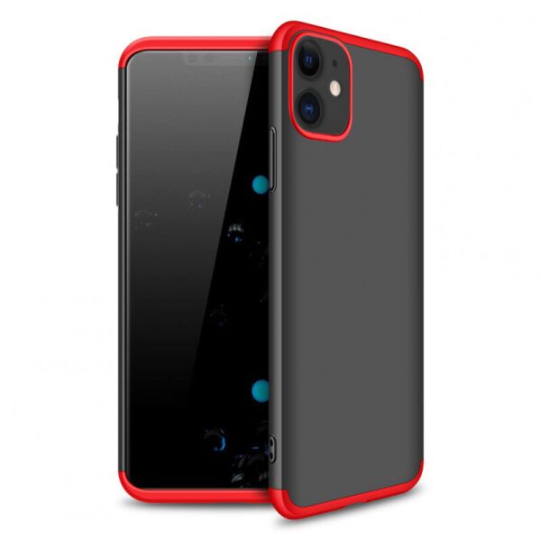 

Пластиковая накладка GKK LikGus 360 градусов (opp) для Apple iPhone 12 (6.1") (Черный / Красный) (1175045)