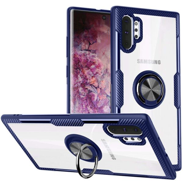 

TPU+PC чехол Deen CrystalRing for Magnet (opp) для Samsung Galaxy Note 10 Plus (Бесцветный / Синий) (927511)