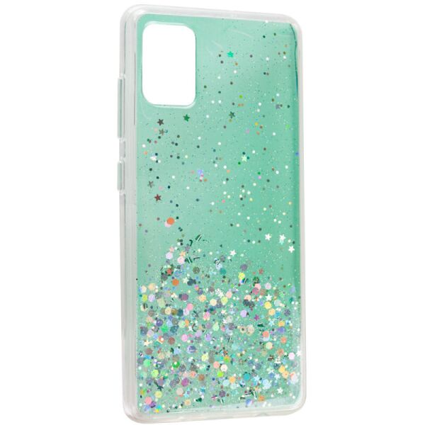 

TPU чехол Star Glitter для Samsung Galaxy A31 (Прозрачный / Мятный) (1126249)