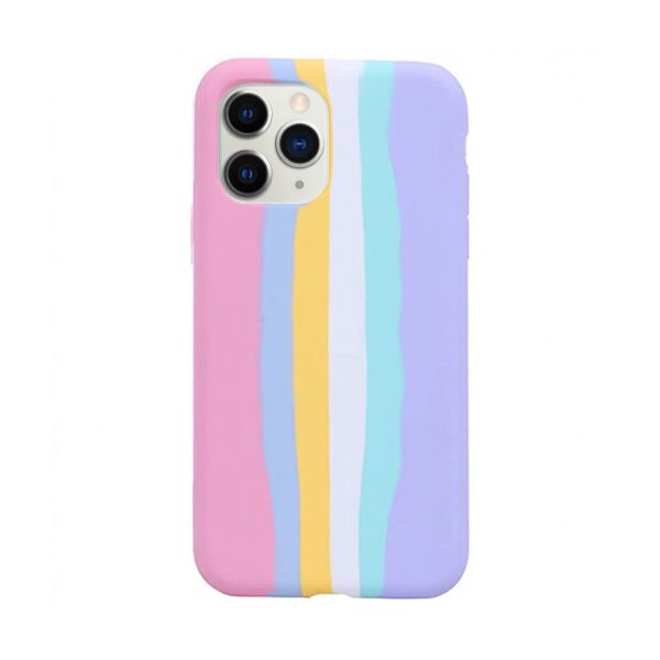 

Силиконовый чехол для iPhone 11 Pro Max Rainbow Silicone Case Pink