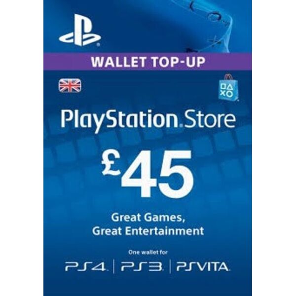 

Цифровой код Сони PlayStation Network пополнение бумажника счета своего аккаунта на сумму 45£ GBP UK-регион