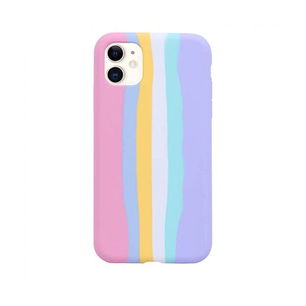 

Силиконовый чехол для iPhone 11 Rainbow Silicone Case Pink