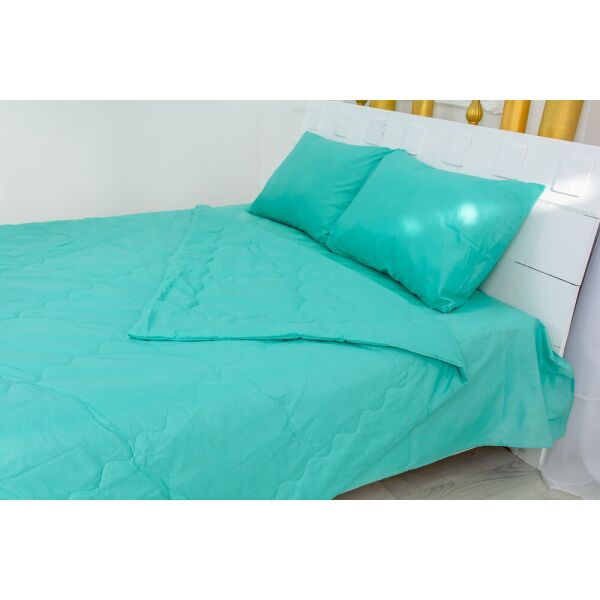 

Набор MirSon №2608 Silk Kapok 11-2208 Mint (одеяло + 2 подушки + 2 наволочки + простынь) 110х140 см + 110х160 см + 40х60 см италия, шелк