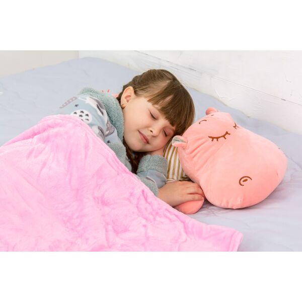 

Плед MirSon детский 1062 Hippopotamus Pink + подушка 100х160 см италия, флис