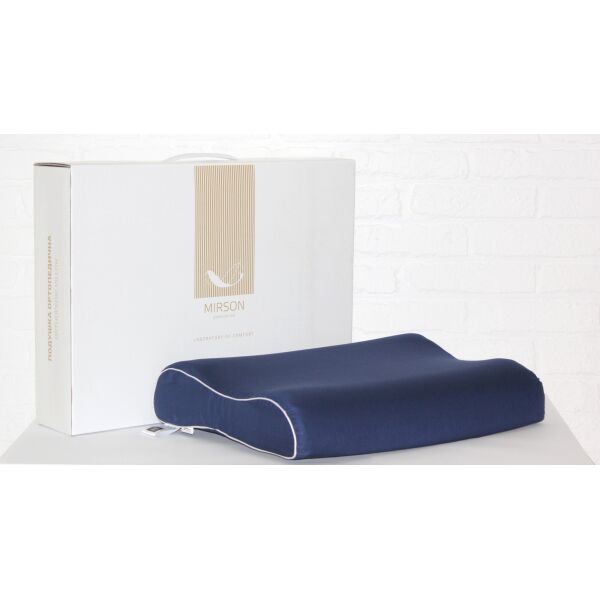

Подушка ортопедическая MirSon №7095 Elite Delicate Satin Ocean 58х40х10,5 см италия, пена memory foam