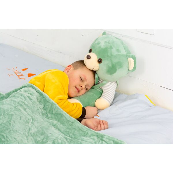 

Плед MirSon детский 1050 Bear Green + подушка 100х160 см италия, флис