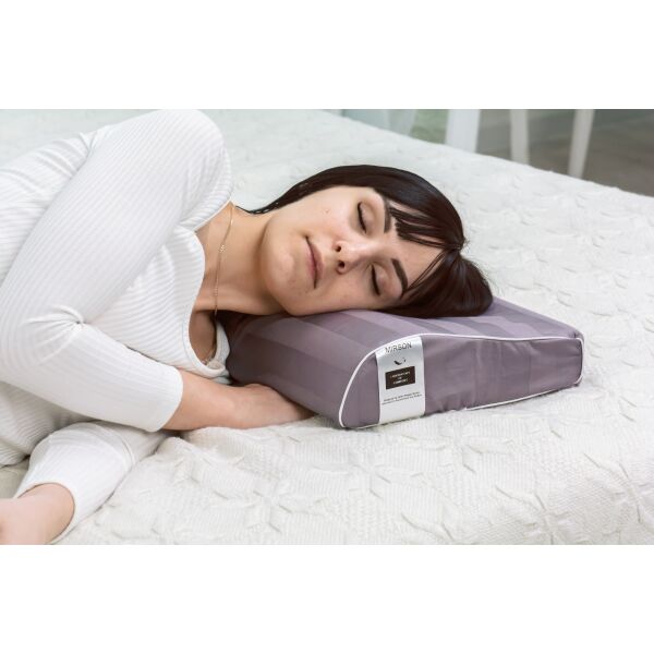 

Подушка ортопедическая MirSon №6109 Noble stripe Peony KIDDY Girl 50х29х50/80 см италия, пена memory soft